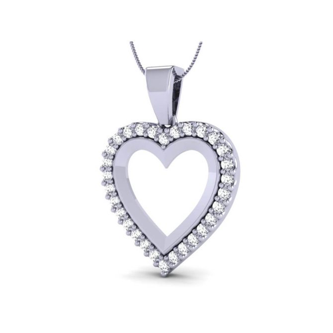 14K White Gold Pendants 0.43 CTW