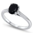 Solitaire Midnight Sapphire 1.00 Carat Ring in 10K Gold