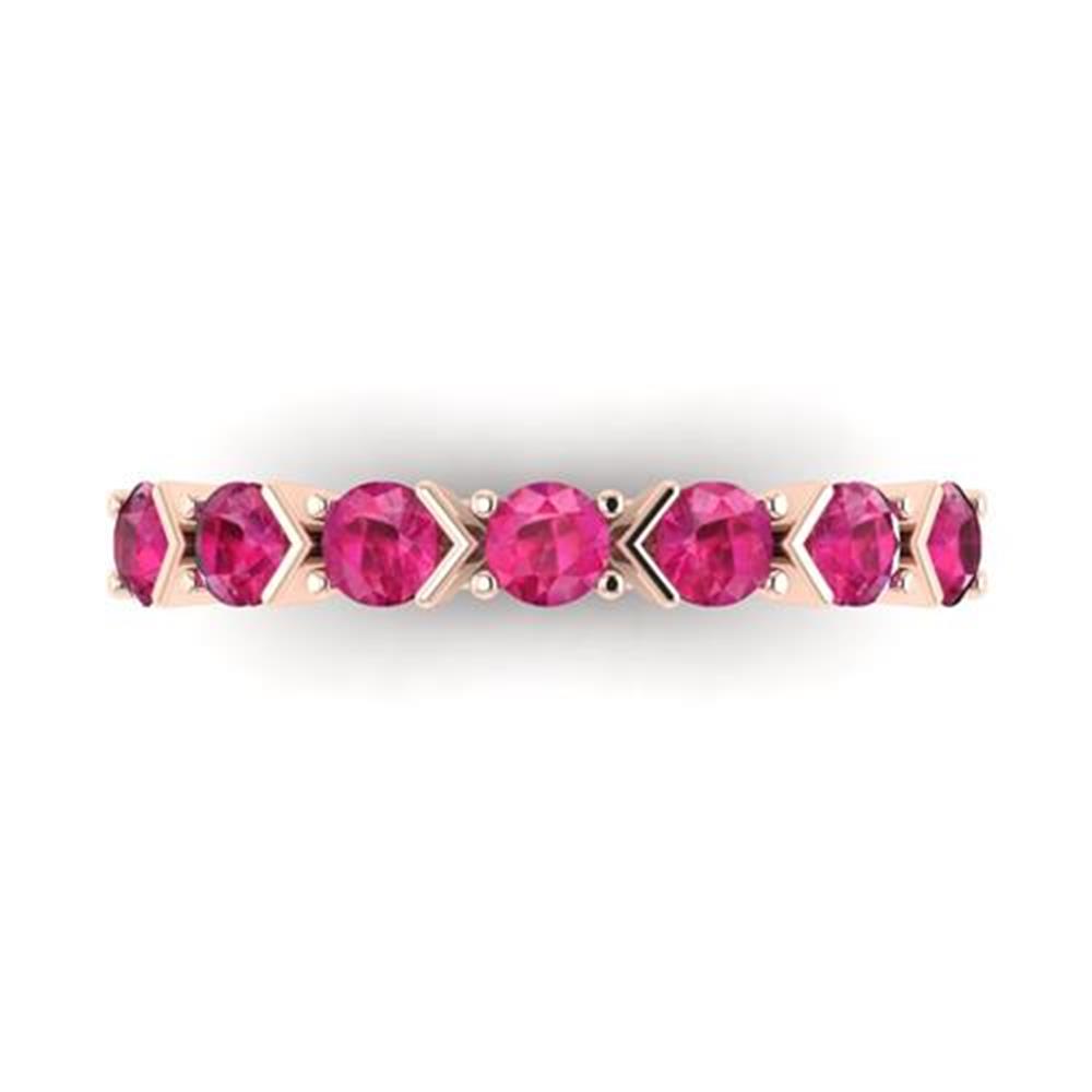 Round Brilliant Cut Pink Sapphire Ring in 14k Rose Gold 0.77 Carat