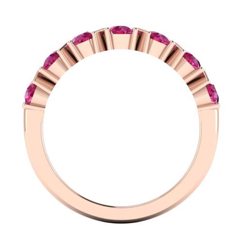 Round Brilliant Cut Pink Sapphire Ring in 14k Rose Gold 0.77 Carat