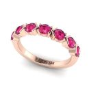 Round Brilliant Cut Pink Sapphire Ring in 14k Rose Gold 0.77 Carat