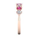 14k Rose Gold Round Brilliant Cut Pink Sapphire Ring 1.00 Carat