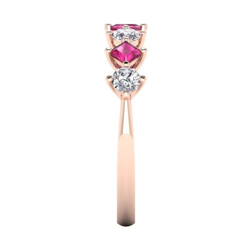 14k Rose Gold Round Brilliant Cut Pink Sapphire Ring 1.00 Carat