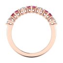 14k Rose Gold Round Brilliant Cut Pink Sapphire Ring 1.00 Carat