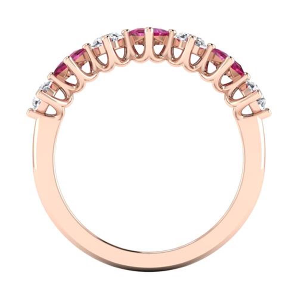 14k Rose Gold Round Brilliant Cut Pink Sapphire Ring 1.00 Carat