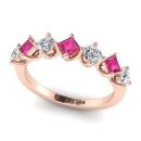 14k Rose Gold Round Brilliant Cut Pink Sapphire Ring 1.00 Carat