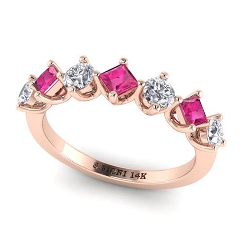 14k Rose Gold Round Brilliant Cut Pink Sapphire Ring 1.00 Carat