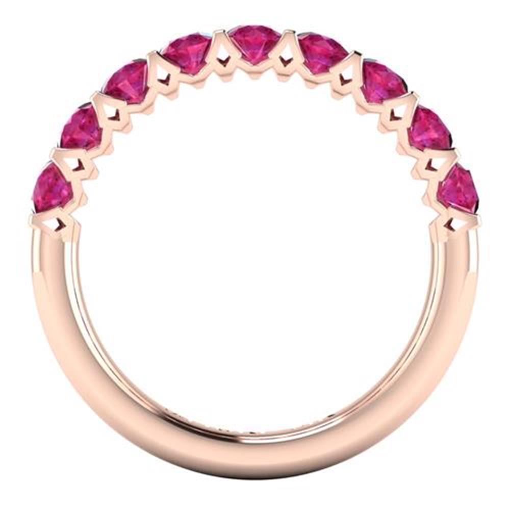 14k Rose Gold Round Brilliant Cut Pink Sapphire Rings 1.00 Carat