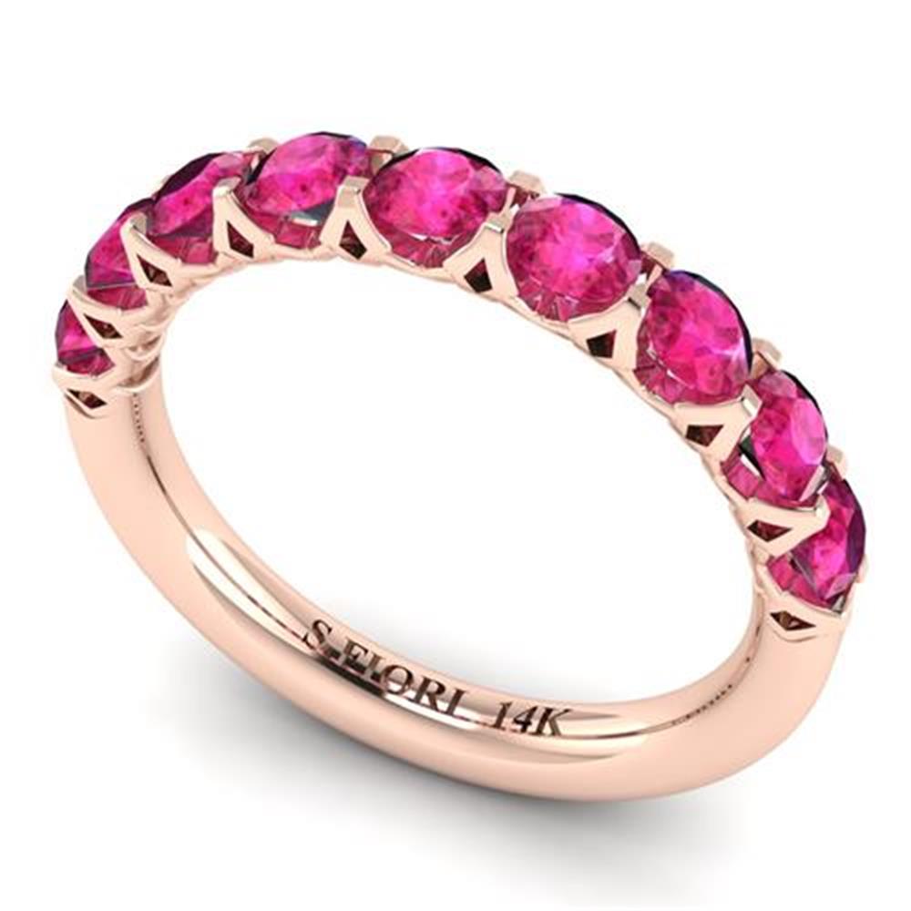 14k Rose Gold Round Brilliant Cut Pink Sapphire Rings 1.00 Carat