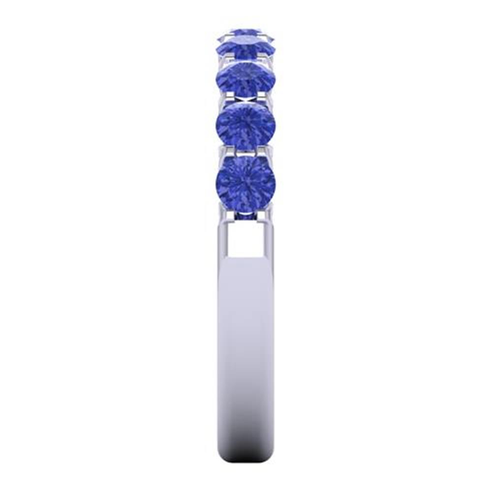 Round Brilliant Cut Tanzanite Rings in 14k White Gold 1.00 Carat