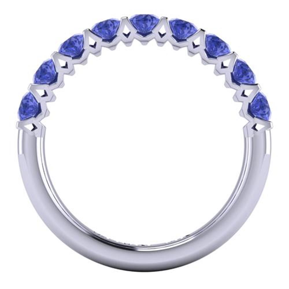 Round Brilliant Cut Tanzanite Rings in 14k White Gold 1.00 Carat