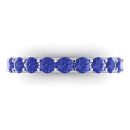 Round Brilliant Cut Tanzanite Rings in 14k White Gold 1.00 Carat