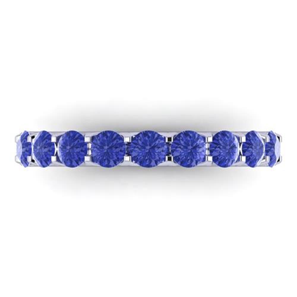 Round Brilliant Cut Tanzanite Rings in 14k White Gold 1.00 Carat