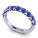 Round Brilliant Cut Tanzanite Rings in 14k White Gold 1.00 Carat