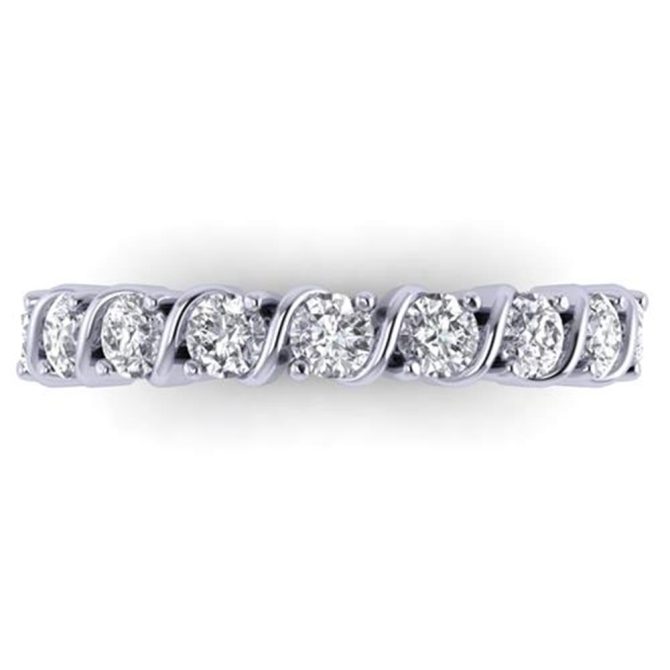 Round Brilliant Cut White Diamond Lab Ring in 14k White Gold 1.00 Carat