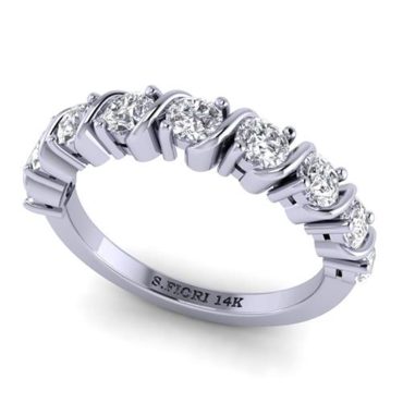 Round Brilliant Cut White Diamond Lab Ring in 14k White Gold 1.00 Carat