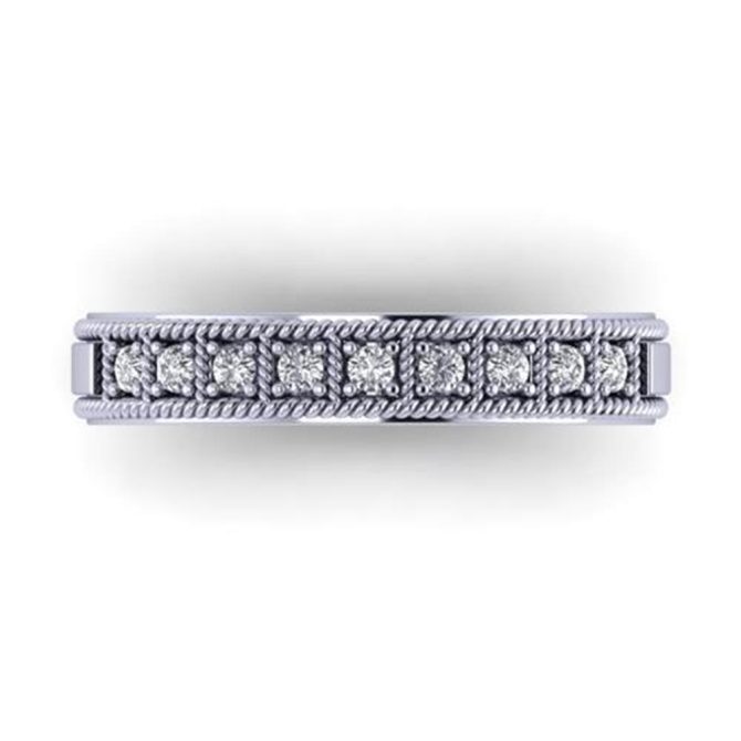 Round Cut White Diamond Lab Ring in 14k White Gold 0.17 Carat