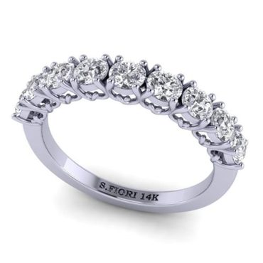 Round Brilliant Cut White Diamond Lab Ring in 14k White Gold 1.00 Carat