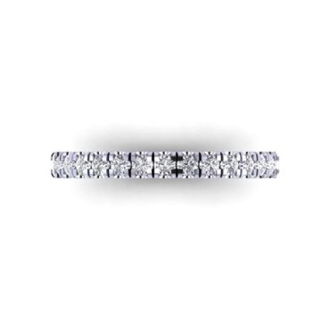 Round Cut White Diamond Lab Ring in 14k White Gold 0.60 Carat