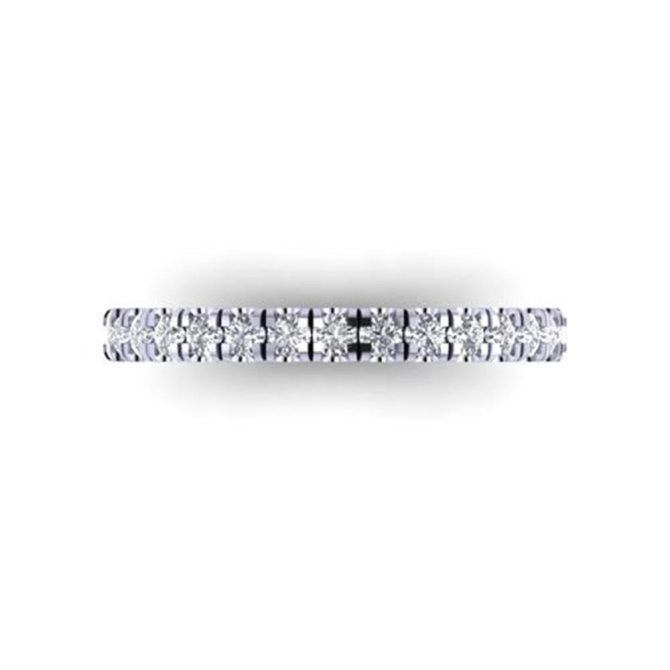 Round Cut White Diamond Lab Ring in 14k White Gold 0.60 Carat