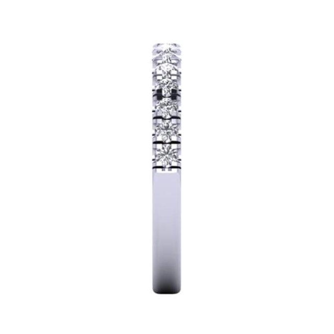 Round Cut White Diamond Lab Ring in 14k White Gold 0.60 Carat