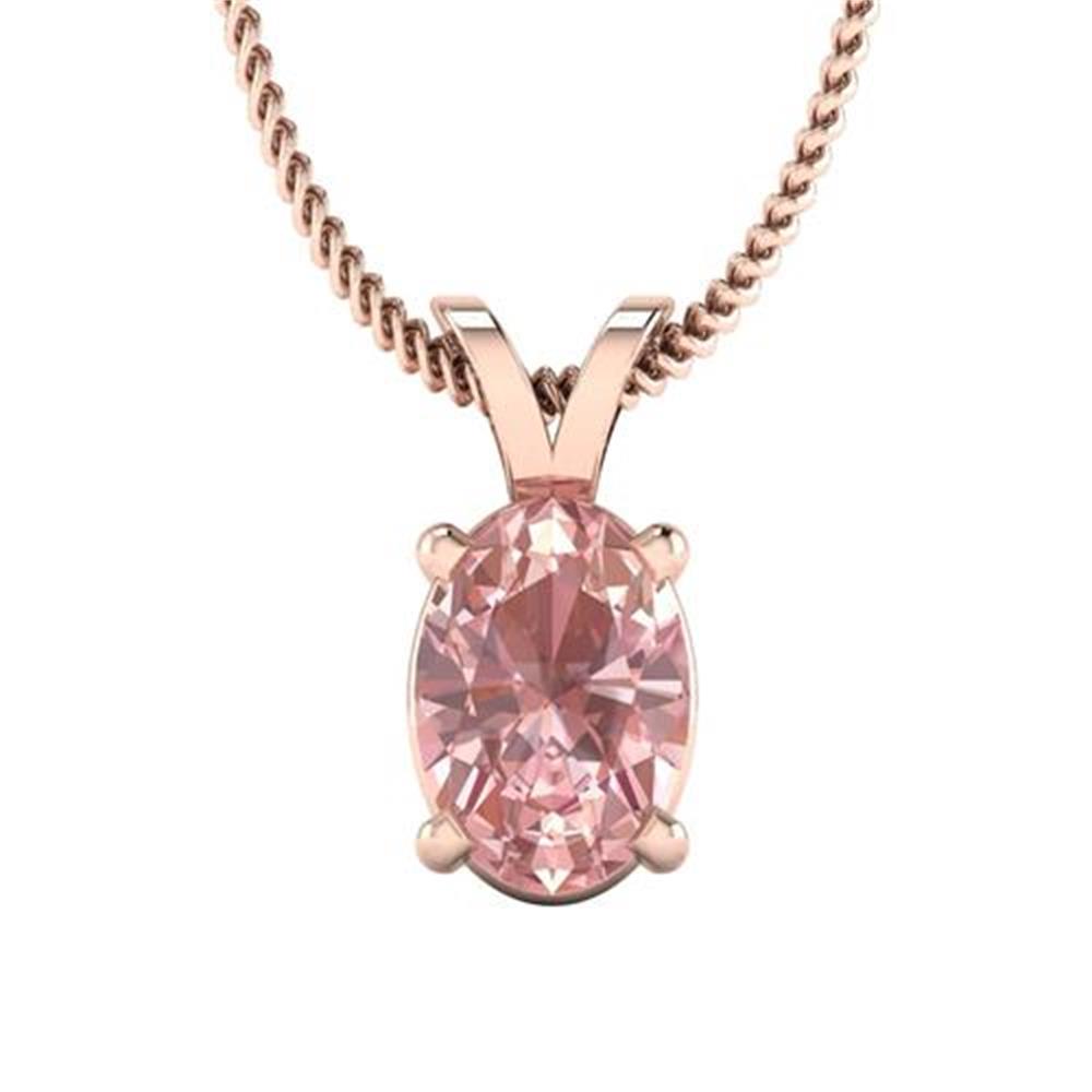 Oval Cut Morganite Pendant in 14k Rose Gold 0.50 Carat