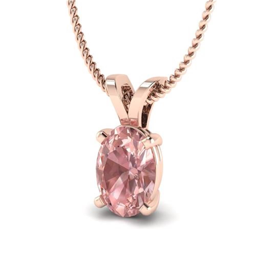 Oval Cut Morganite Pendant in 14k Rose Gold 0.50 Carat