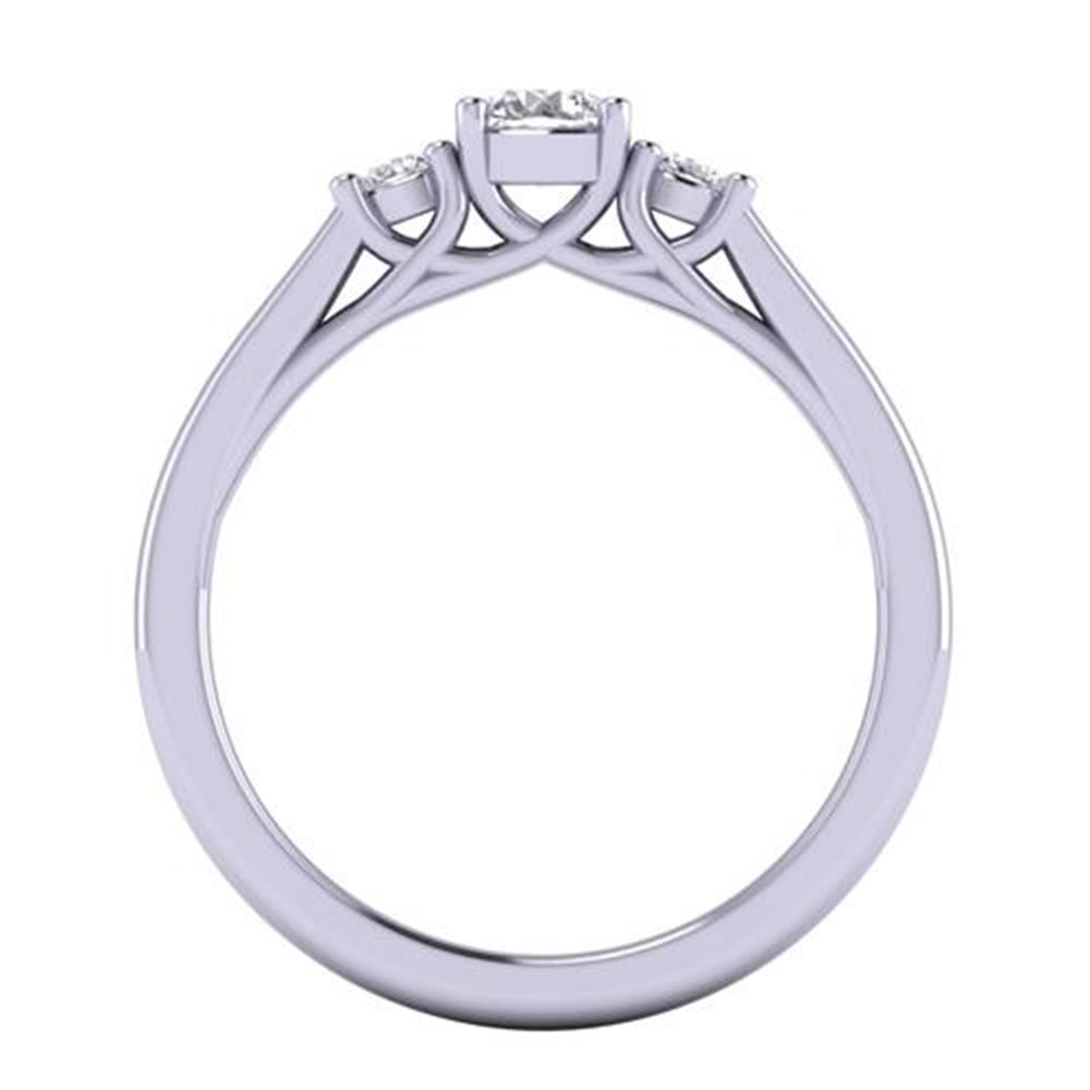 Round Brilliant Cut White Diamond Lab Ring in 14k White Gold 0.41 Carat