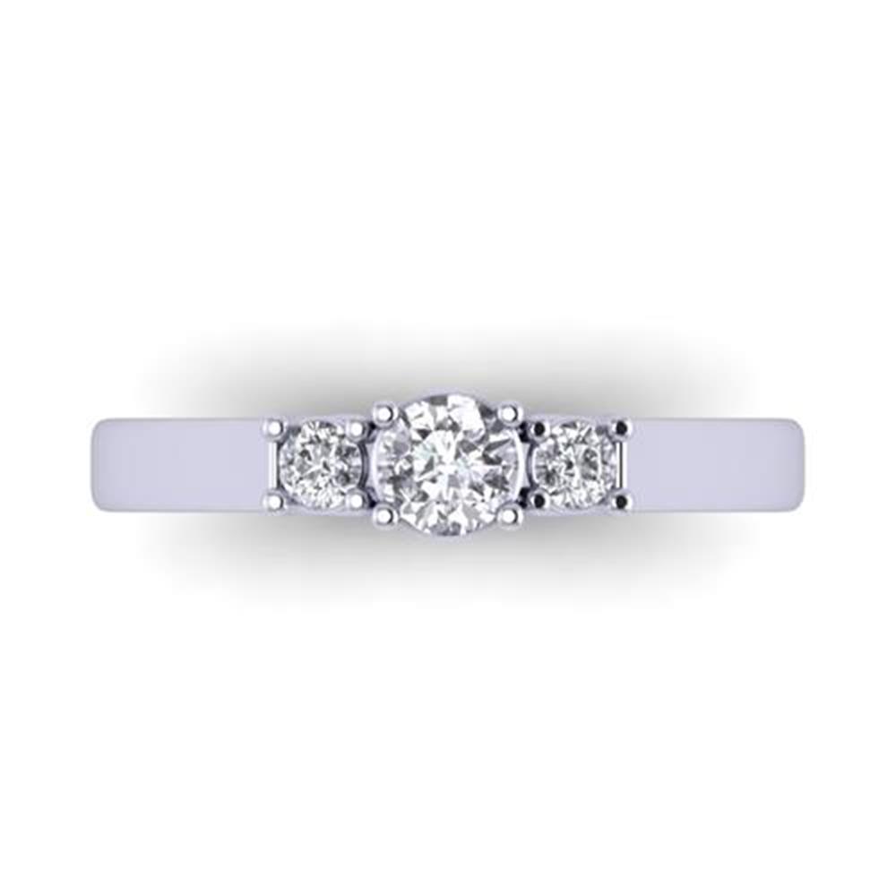 Round Brilliant Cut White Diamond Lab Ring in 14k White Gold 0.41 Carat