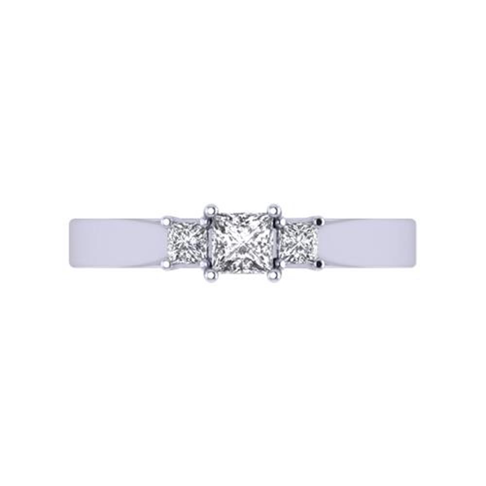 Princess Cut White Diamond Lab Ring in 14k White Gold 0.46 Carat