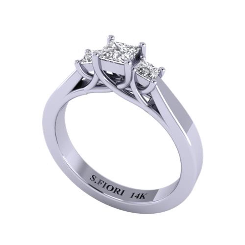 Princess Cut White Diamond Lab Ring in 14k White Gold 0.46 Carat