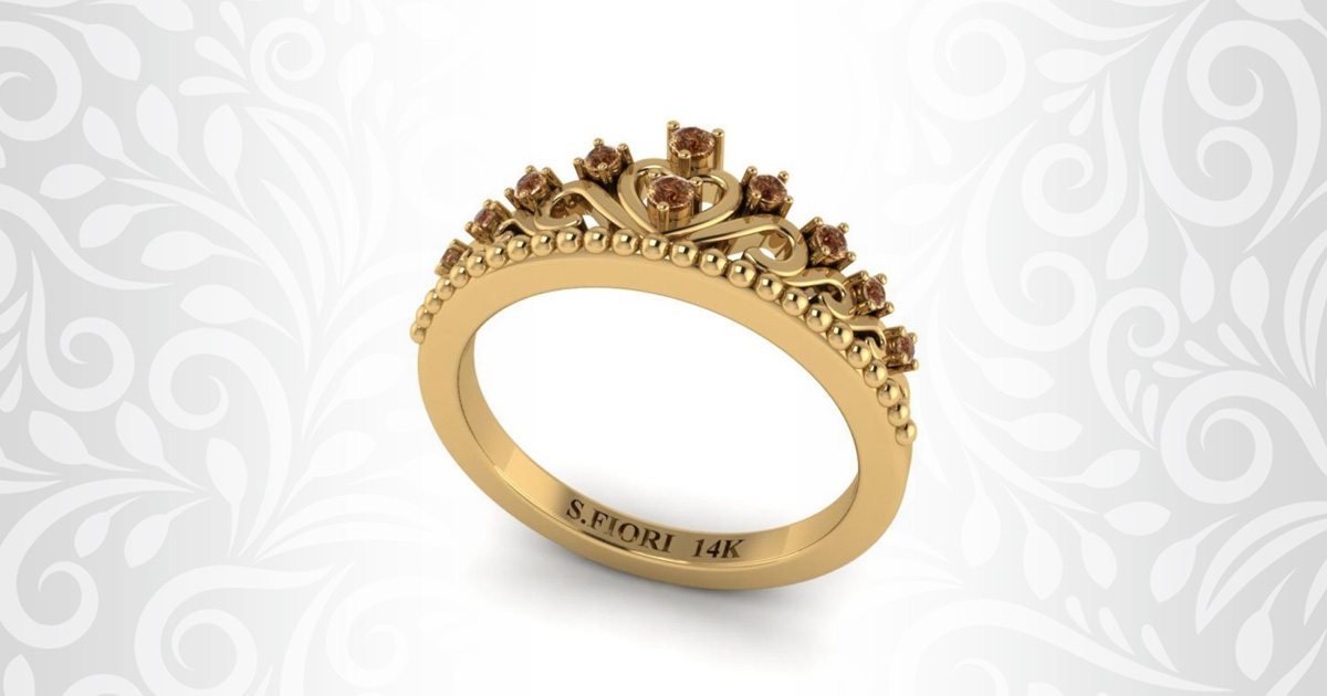 SHOP this Cut Ring in Cognac Diamond and Yellow Gold for $959
