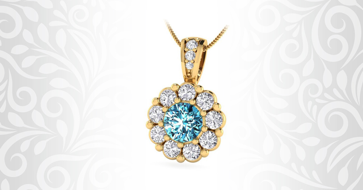 Penelope Collection Round Cut Pendant in Tanzanite Rose Gold for $1099