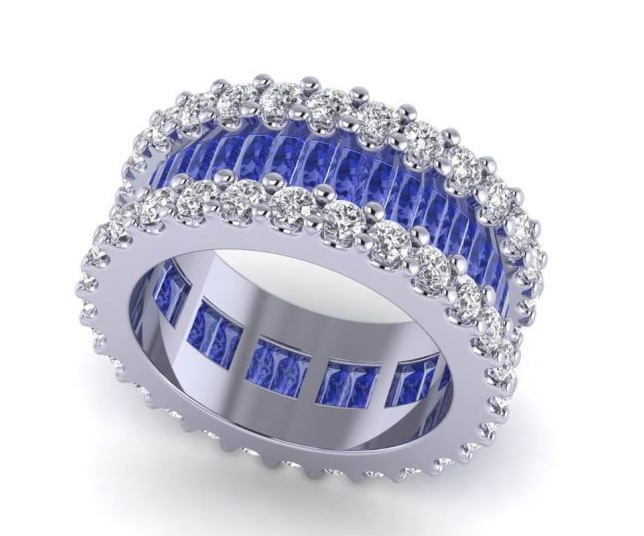  White Gold Eternity Collection Baguette Cut Tanzanite Ring