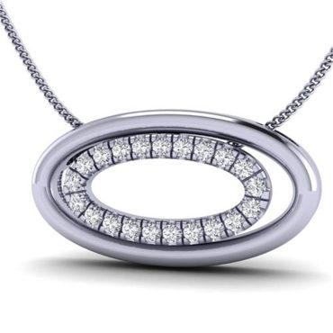 Round Cut White Diamond Lab Pendant in 14k White Gold 0.13 Carats