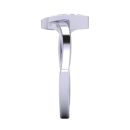 Round Cut White Diamond Lab Ring in 14k White Gold 0.09 Carats