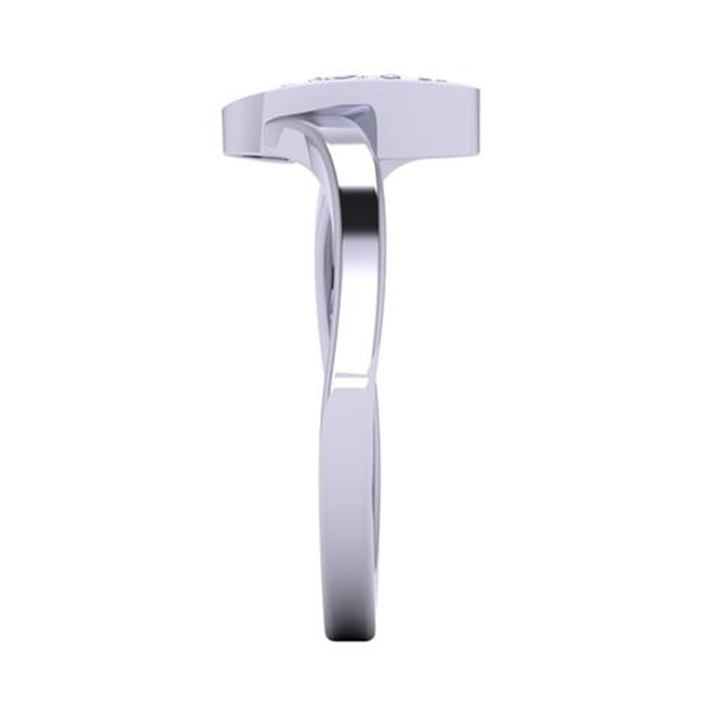 Round Cut White Diamond Lab Ring in 14k White Gold 0.09 Carats