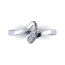 Round Cut White Diamond Lab Ring in 14k White Gold 0.09 Carats