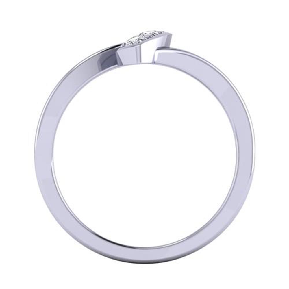 Round Cut White Diamond Lab Ring in 14k White Gold 0.09 Carats