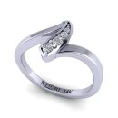 Round Cut White Diamond Lab Ring in 14k White Gold 0.09 Carats