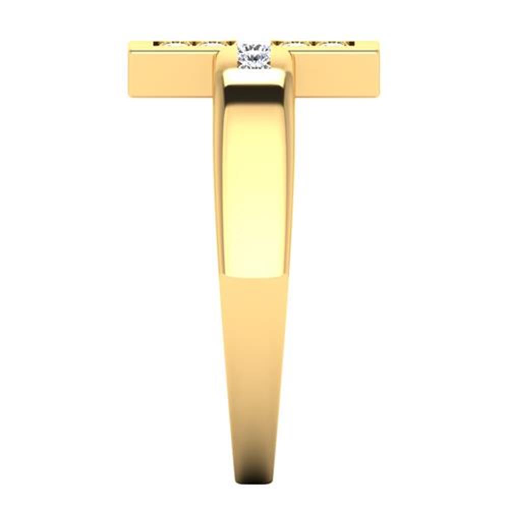 White Diamond Lab OG Collection Cross Ring in 14k Yellow Gold 0.18 Carats