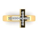 White Diamond Lab OG Collection Cross Ring in 14k Yellow Gold 0.18 Carats