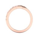 OG Collection Round Cut White Diamond Lab Chantal Cross Ring in 14k Rose Gold 0.10 Carats