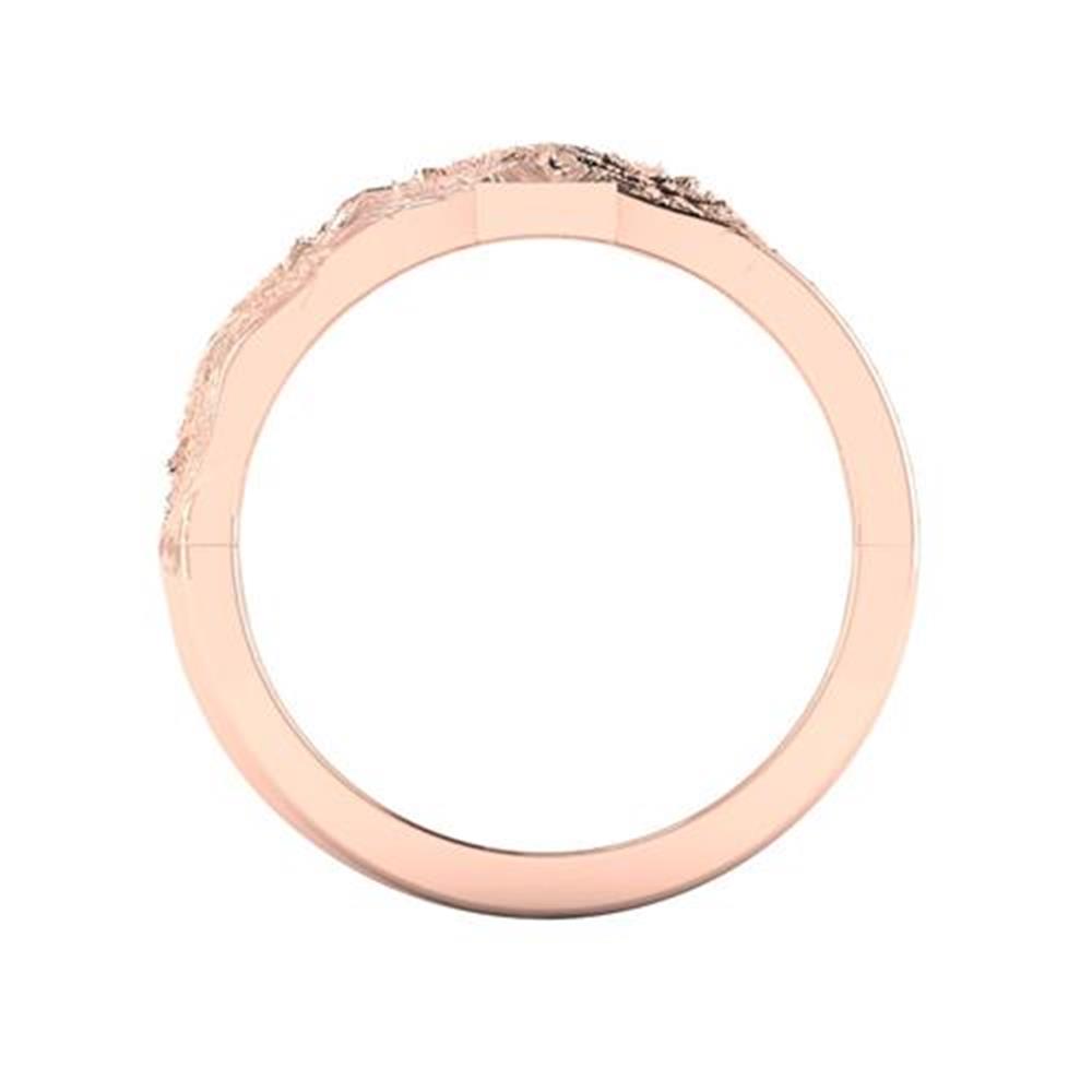 OG Collection Round Cut White Diamond Lab Chantal Cross Ring in 14k Rose Gold 0.10 Carats