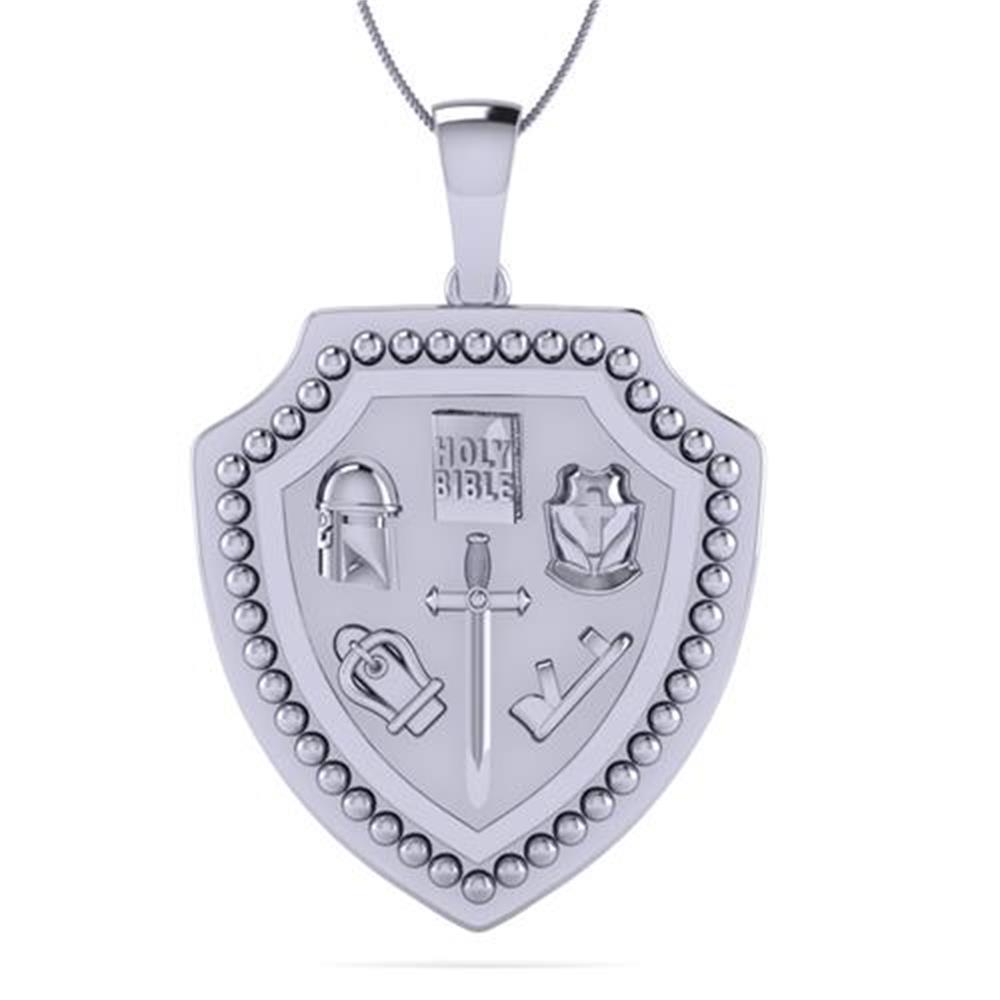 White Silver oG Collection Armor Of God Pendant
