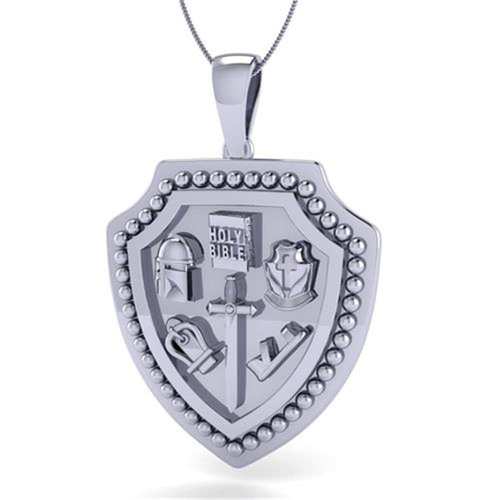 White Silver oG Collection Armor Of God Pendant