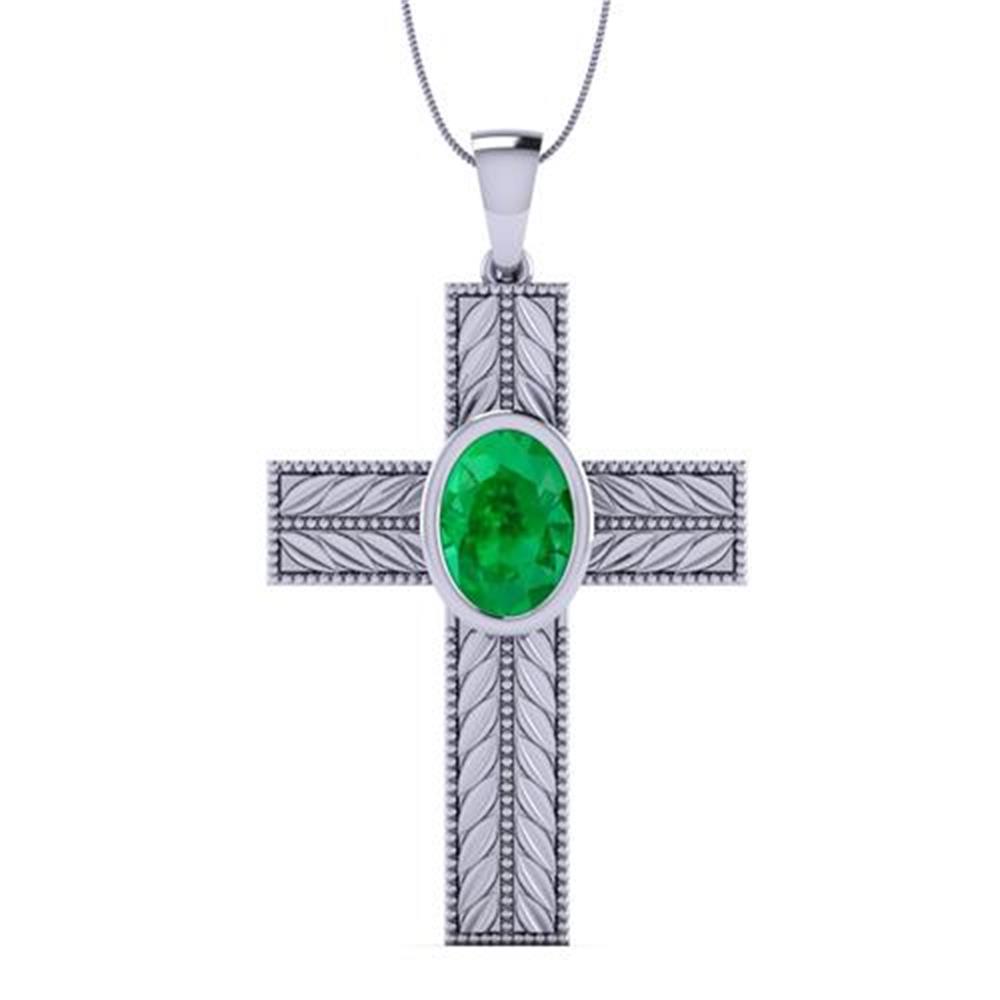 https://staging.elbasoft.com/manufacturing/SF_Web_Images/Alternate/SF_Big/1807923_253846_44_0_S_0_A_2.jpg White Silver oG Collection brilliant Cut Green Emerald Cross Pendant 0.65 Carat