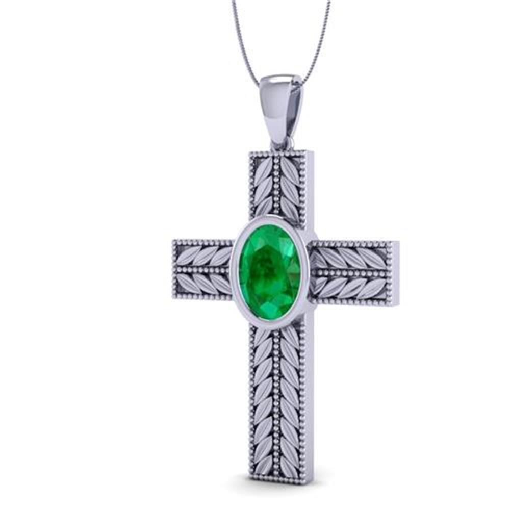 https://staging.elbasoft.com/manufacturing/SF_Web_Images/Main/SF_Big/1807923_253846_44_0_S_0_M.jpg White Silver oG Collection brilliant Cut Green Emerald Cross Pendant 0.65 Carat