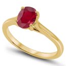 Solitaire Natural Ruby 1.00 Carat Ring in 10K Gold