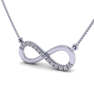 Round cut Infinity Pendant in 14K Gold 0.12 Carats